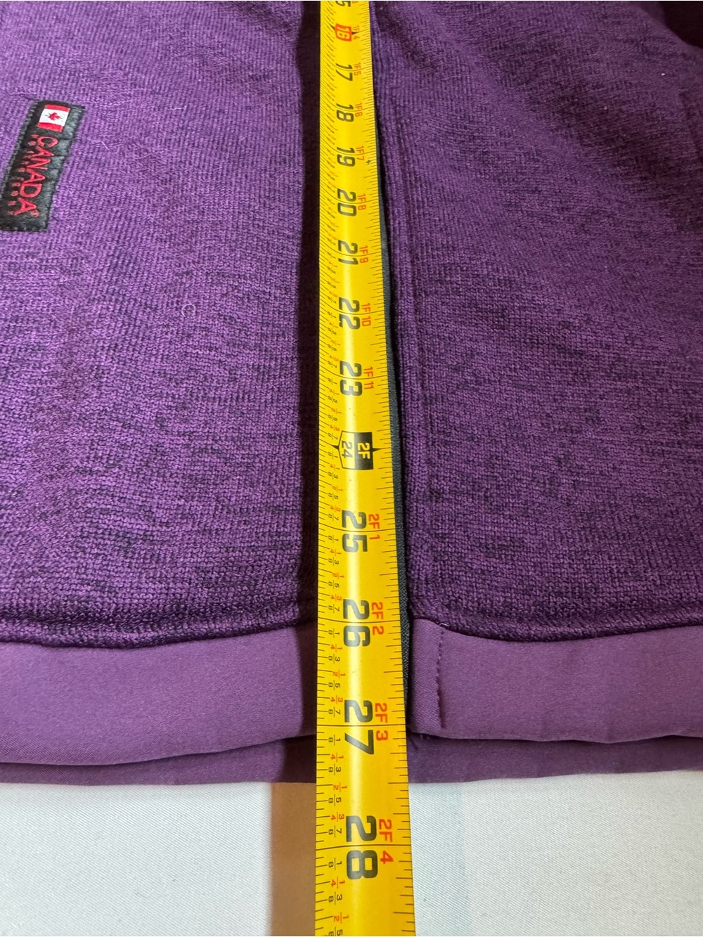 Canada Weather Gear M Purple Fleece Softshell Hooded Jacket Full Zip Gorpcore - Picture 12 of 12